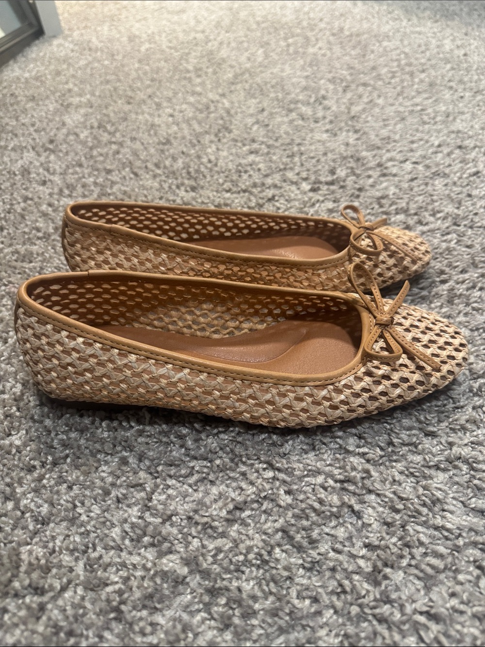 Lucky Brand Ortholite Tan Woven Flats
